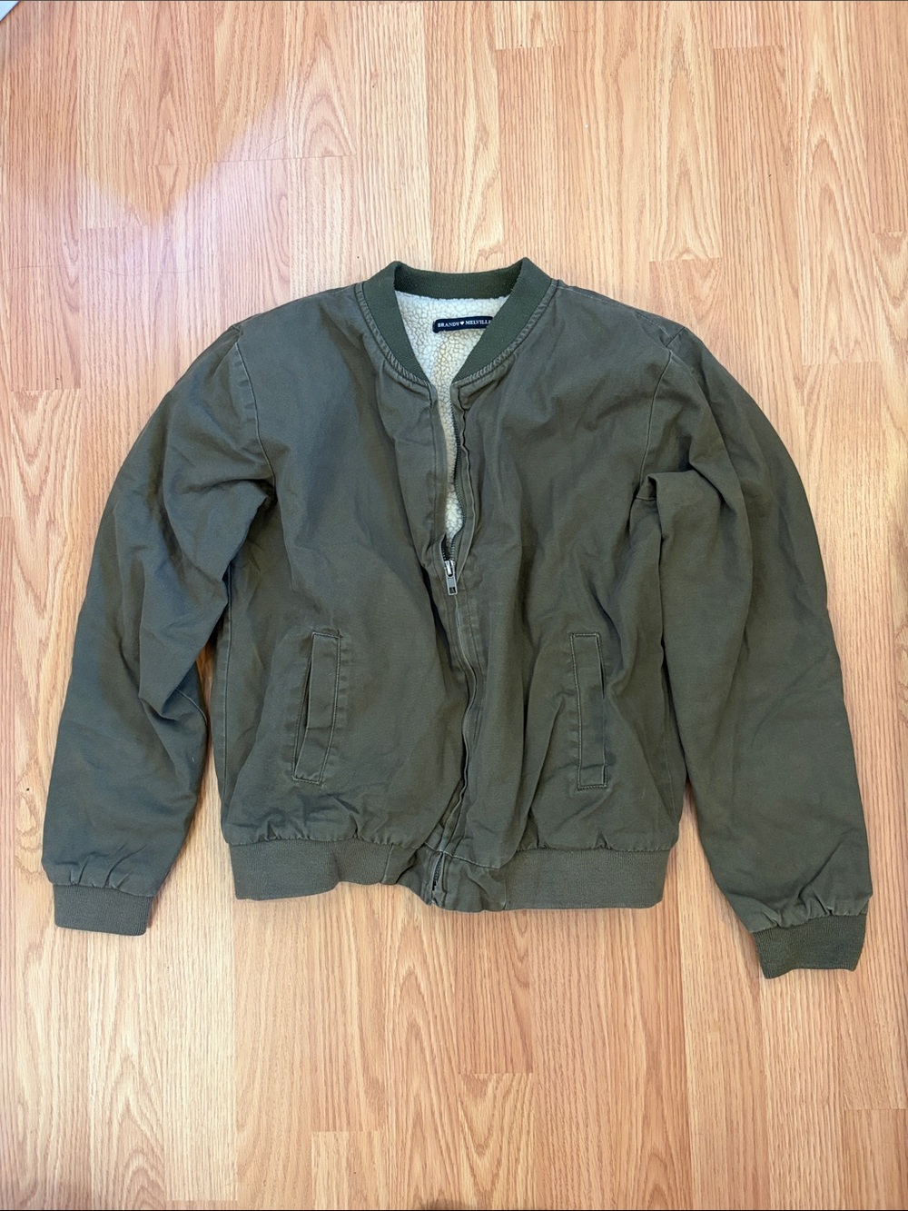 Brandy Melville Olive Green Bomber Jacket